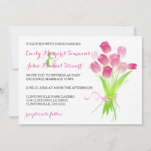 Pink Tulips - Wedding Invitation
