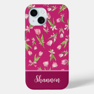Pink Tulips with Bows iPhone Case