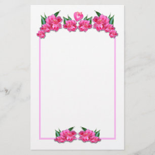 PINK TULIPS WITH HEART ~ Stationary Stationery
