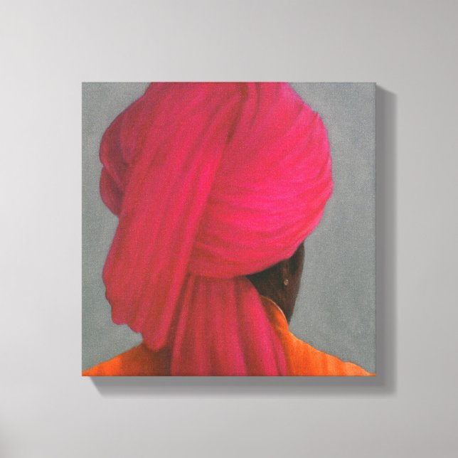 Pink Turban Canvas Print (Front)