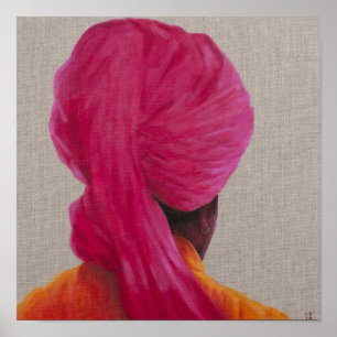 Pink Turban Orange Jacket 2014 Poster