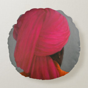 Pink Turban Round Cushion