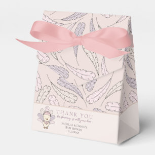 Pink Turkey & Feathers Fall Girl Baby Shower Favour Box
