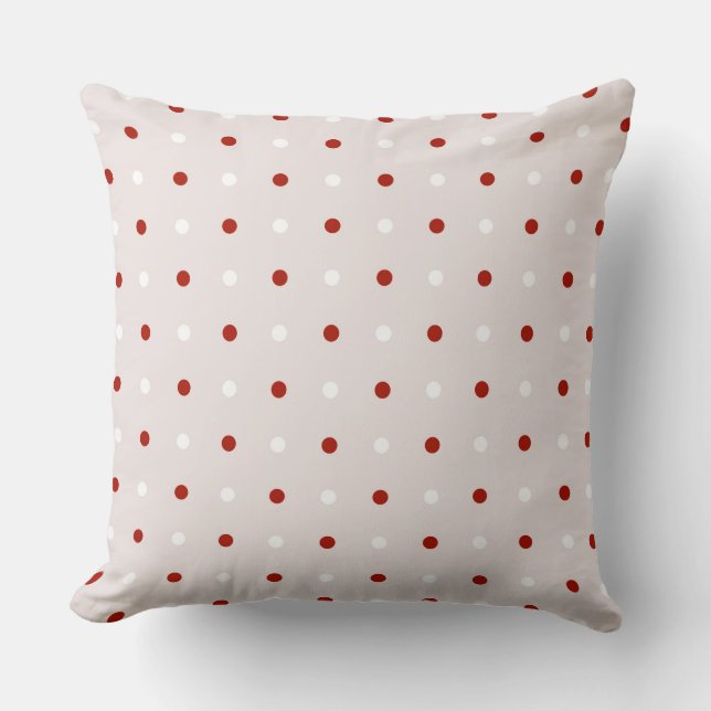 pink, turkey red and white dots cushion (Front)