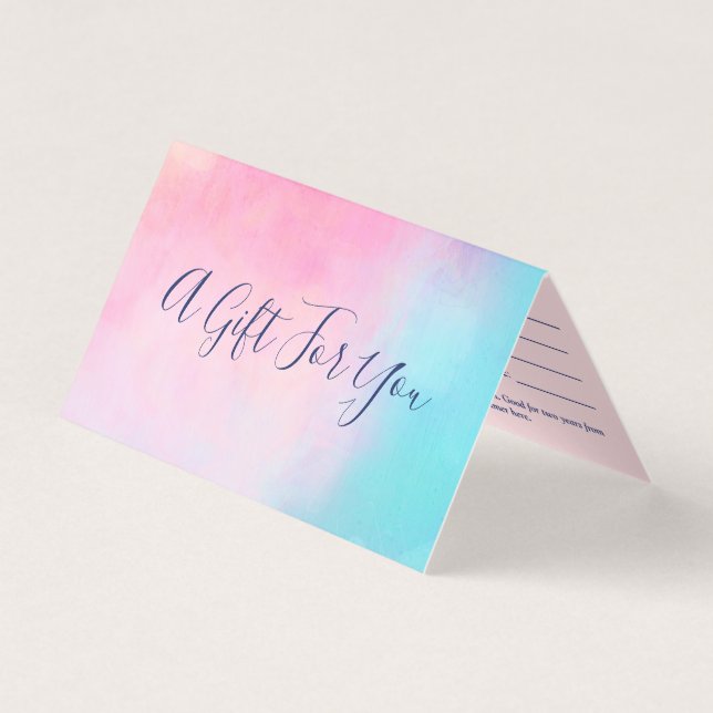 Pink Turquoise Abstract - Gift Certificate (Front)
