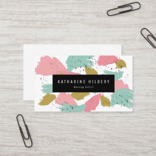 Pink Turquoise Abstract Painting Business Card