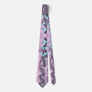 Pink, Turquoise and Black Abstract Tie