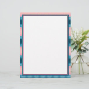 Pink Turquoise And Teal Blue Custom Letterhead