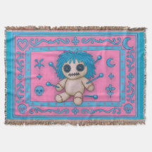 Pink + Turquoise Blue Voodoo Doll