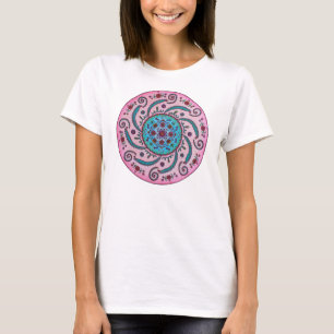 Pink & Turquoise Floral Mandala T-shirt