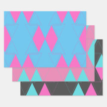 Pink & Turquoise Minimalist Abstract Triangle Art 