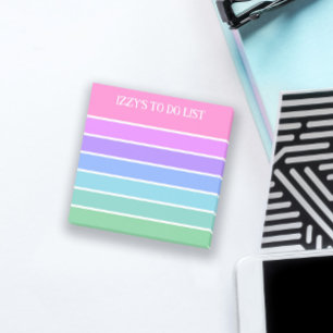 Pink Turquoise Mint Stripes To Do List Add Name Post-it Notes