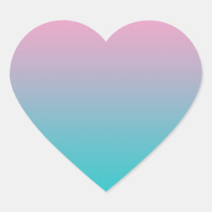 Pink & Turquoise Ombre Heart Sticker
