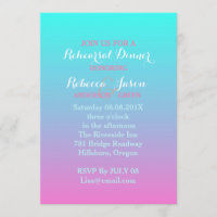 pink turquoise ombre wedding rehearsal dinner