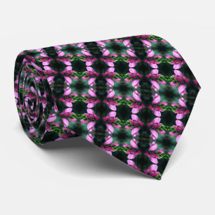 Pink Turtlehead Flower Close Up Abstract Tie