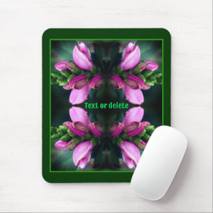 Pink Turtlehead Flower Close Up Personalised Mouse Mat