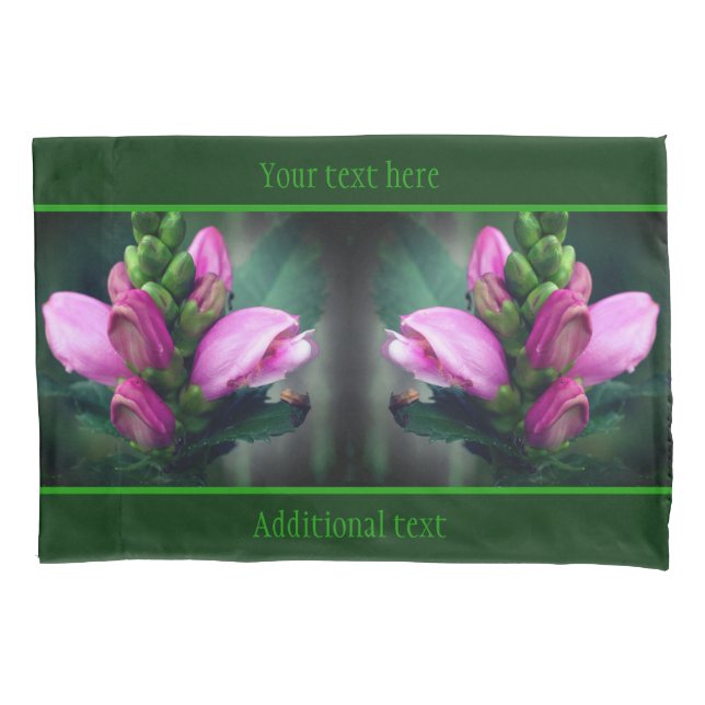 Pink Turtlehead Flower Close Up Personalised Pillowcase (Front)
