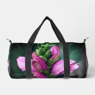 Pink Turtlehead Flower Personalised  Duffle Bag