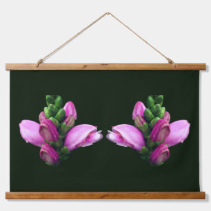 Pink Turtlehead Flower Twins  Hanging Tapestry