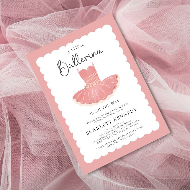 Pink Tutu Baby Girl Baby Shower  Invitation (A Little Ballerina Baby Shower Invitation
)
