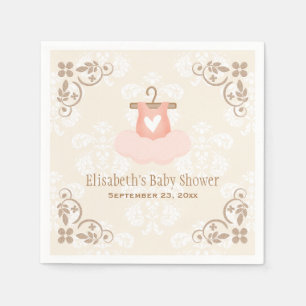 Pink Tutu Ballerina Baby Shower Napkin