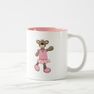 Pink Tutu Ballerina Ballet Bear Two-Tone Coffee Mug
