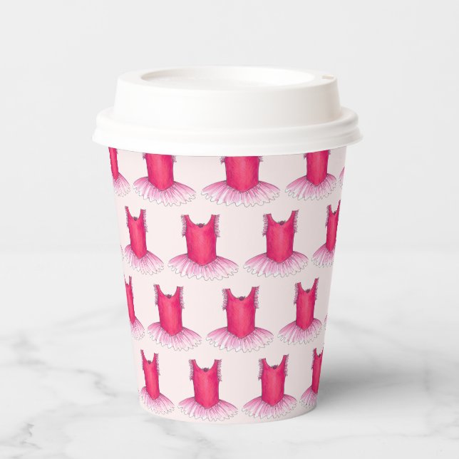 Pink Tutu Ballet Dancer Ballerina Dance Recital Paper Cups (Front)