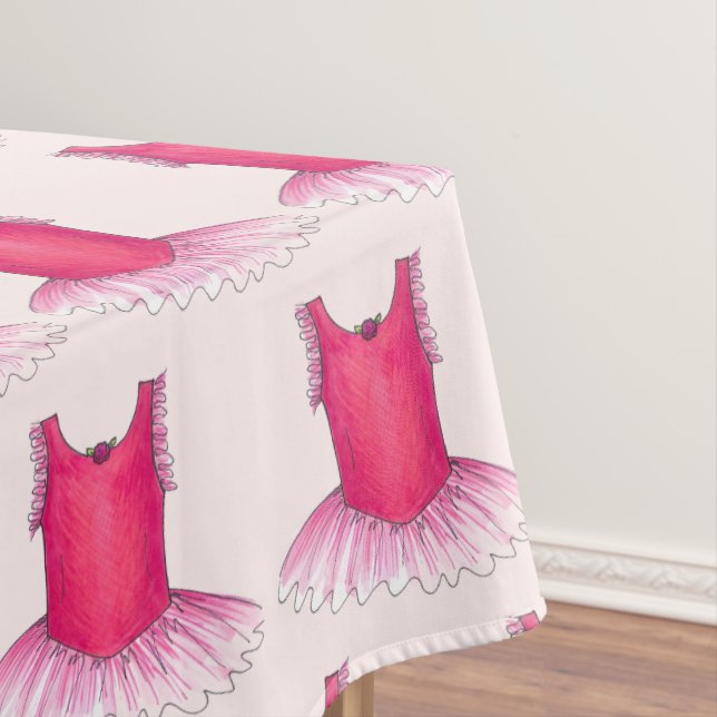 Pink Tutu Ballet Dancer Ballerina Dance Recital Tablecloth (In Situ)