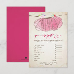 Pink Tutu Guess the Right Price Game Invitation