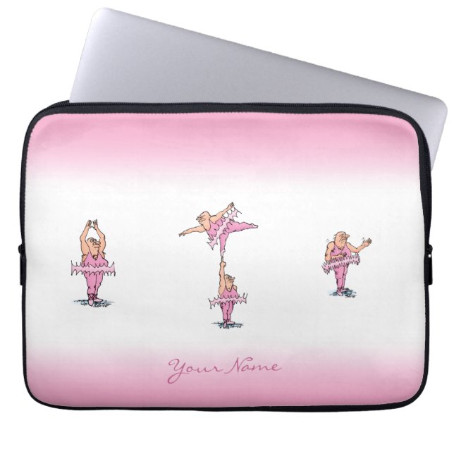 Pink Tutu Guys Cartoon Illustration  Laptop Sleeve (Front)