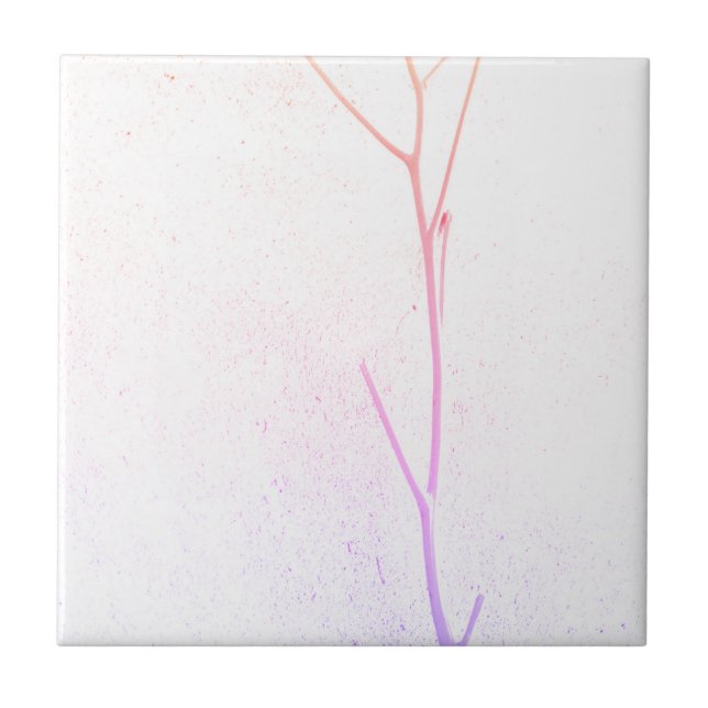 Pink Twig White Concrete Texture Tile (Front)