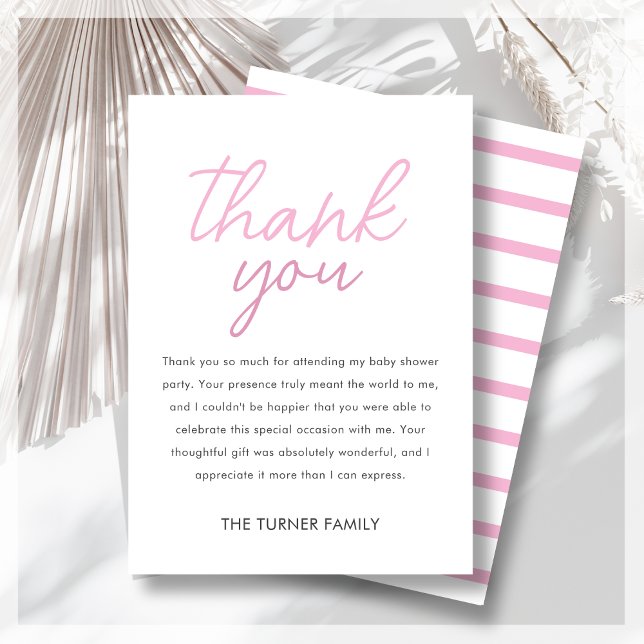 Pink Twin Baby Shower  Thank You Card (Creator Uploaded)