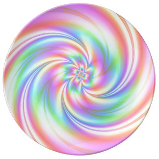 Pink Twirl Porcelein Plate Large