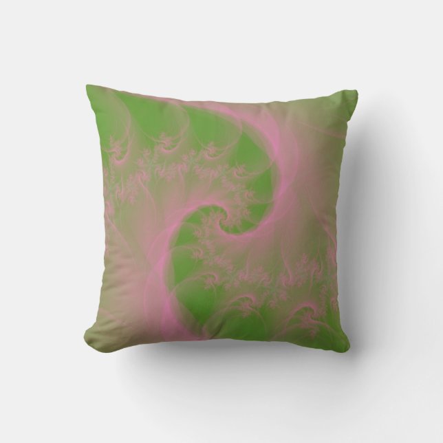 Pink Twist on Green Pillows (Front)