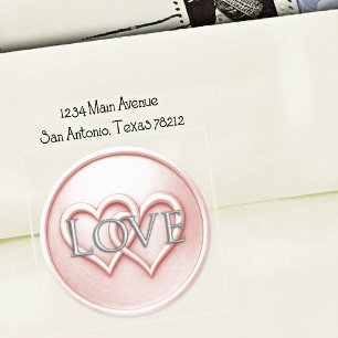 Pink Two Hearts Intertwined Wedding Classic Round Sticker