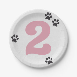 Pink Two Let the Dogs Out Party Plate