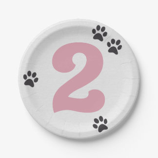 Pink Two Let the Dogs Out Party Plate