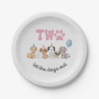 Pink Two Let the Dogs Out Party Plate