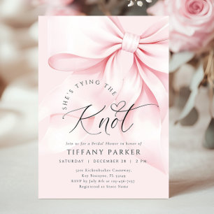 Pink Tying the Knot Bridal Shower Invitation