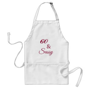 Pink Typography 60 and Sassy Birthday Milestone Standard Apron