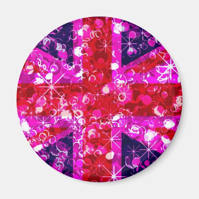 Pink UK Flag London magnet (Front)