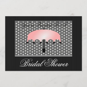 Pink Umbrella Bridal or Baby Shower Invitation