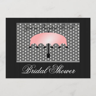 Pink Umbrella Bridal or Baby Shower Invitation