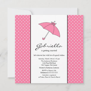 Pink Umbrella Bridal Shower Invitation