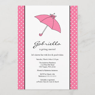 Pink Umbrella Bridal Shower Invitation