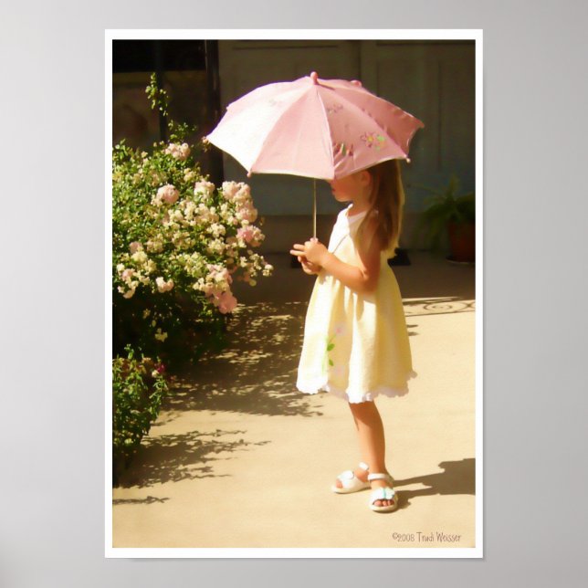 Pink Umbrella Girl Poster (Front)