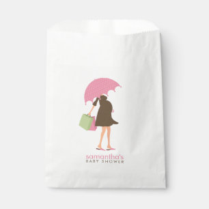Pink Umbrella Mum Baby Shower Favour Bags