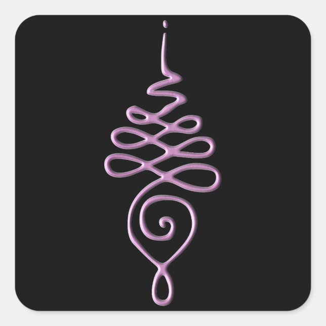 Pink Unalome  Square Sticker (Front)