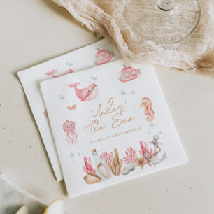 Pink Under the Sea Birthday Napkin