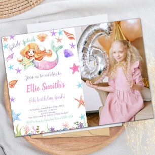 Pink Under the sea Mermaid Cards with photo